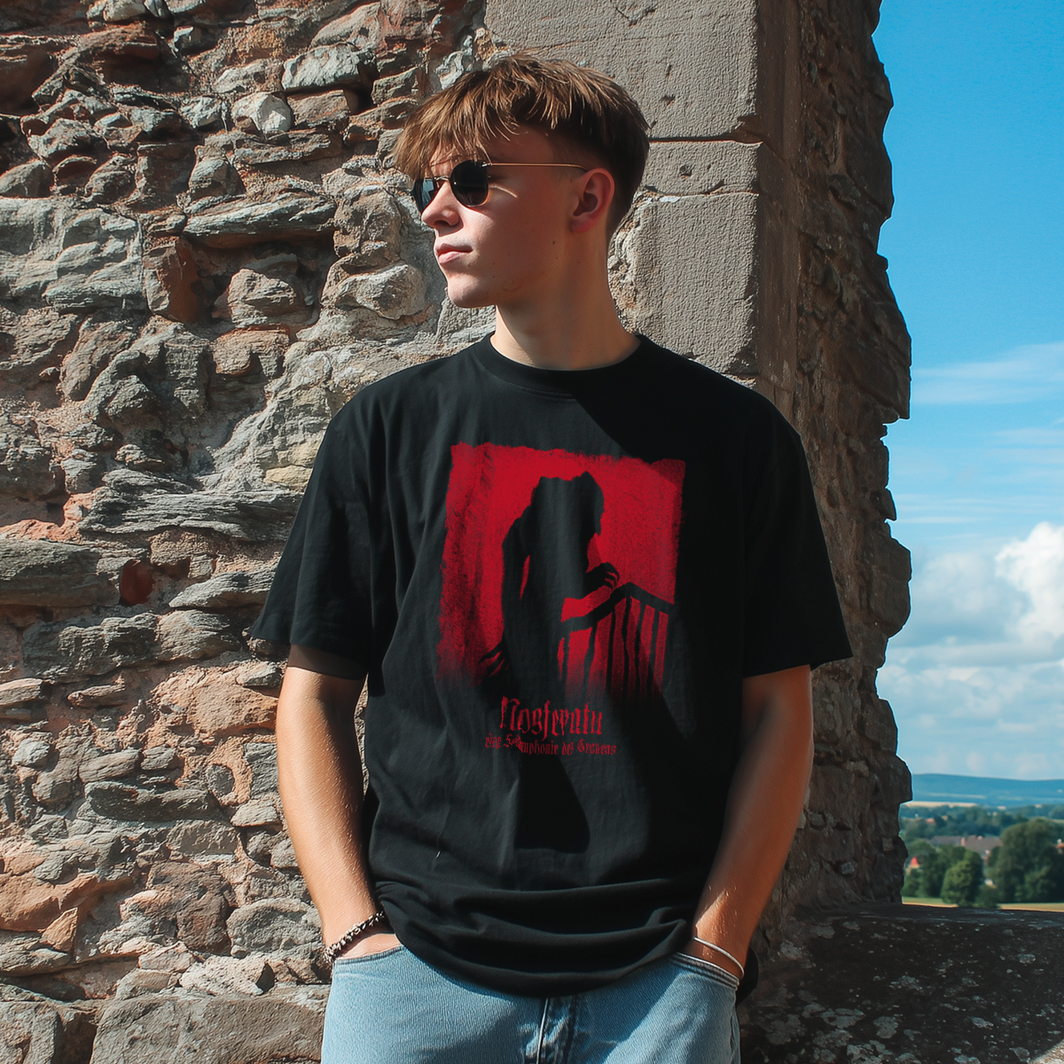 Unisex triko Nosferatu 1922 v červené