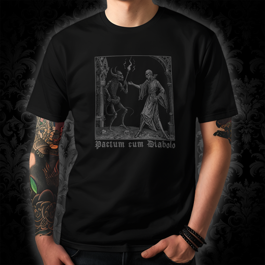 Unisex tričko Pactum cum Diabolo v béžové