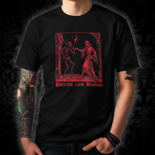 Unisex tričko Pactum cum Diabolo v červené