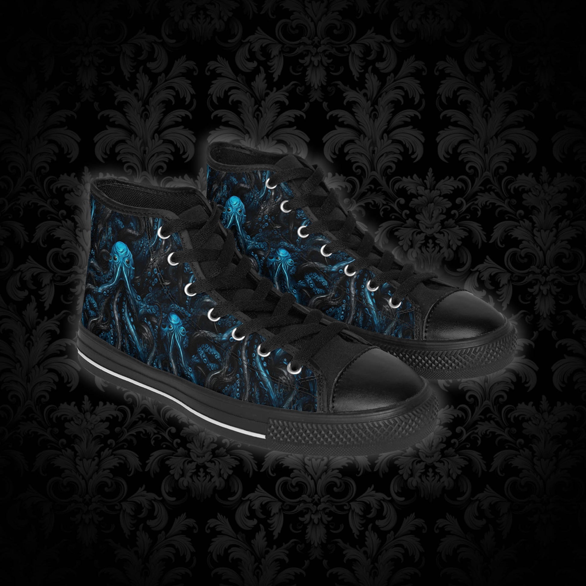 Classic Sneakers Blue Tentacles Horror - Frogos Design