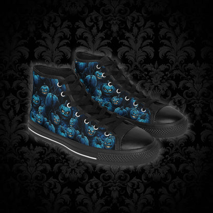 Classic Sneakers Spooky Blue Halloween Pumpkins - Frogos Design