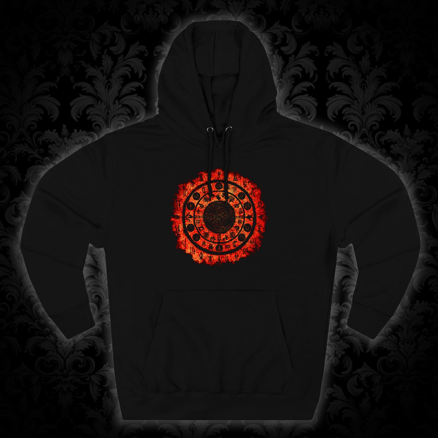 Unisex Pullover Hoodie Witchcraft seal - Orange - Frogos Design