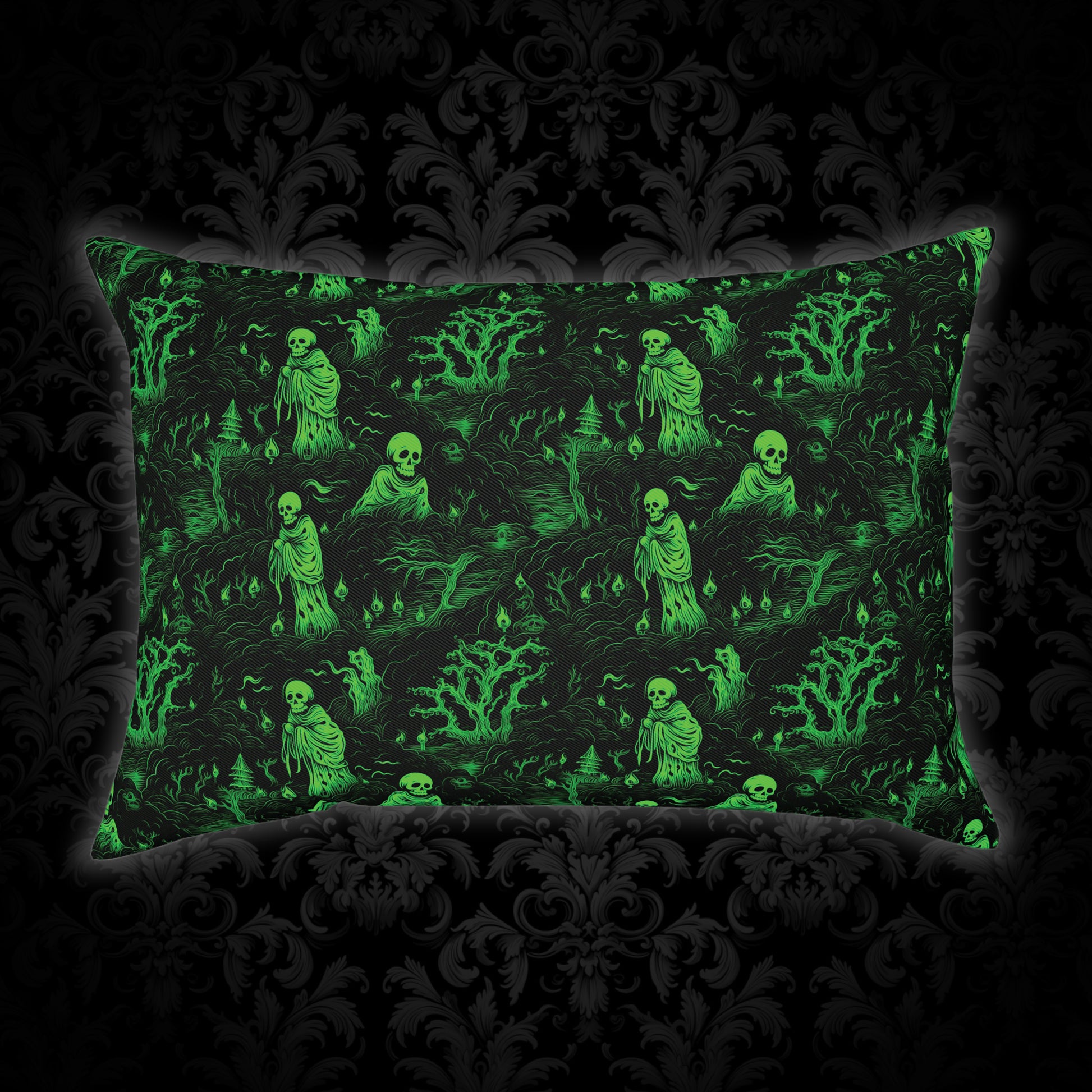 Cushions Spooky Ghosts in Green - Frogos Design