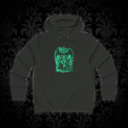 Girlie Hoodie Devil on his Throne in Green - Frogos Design