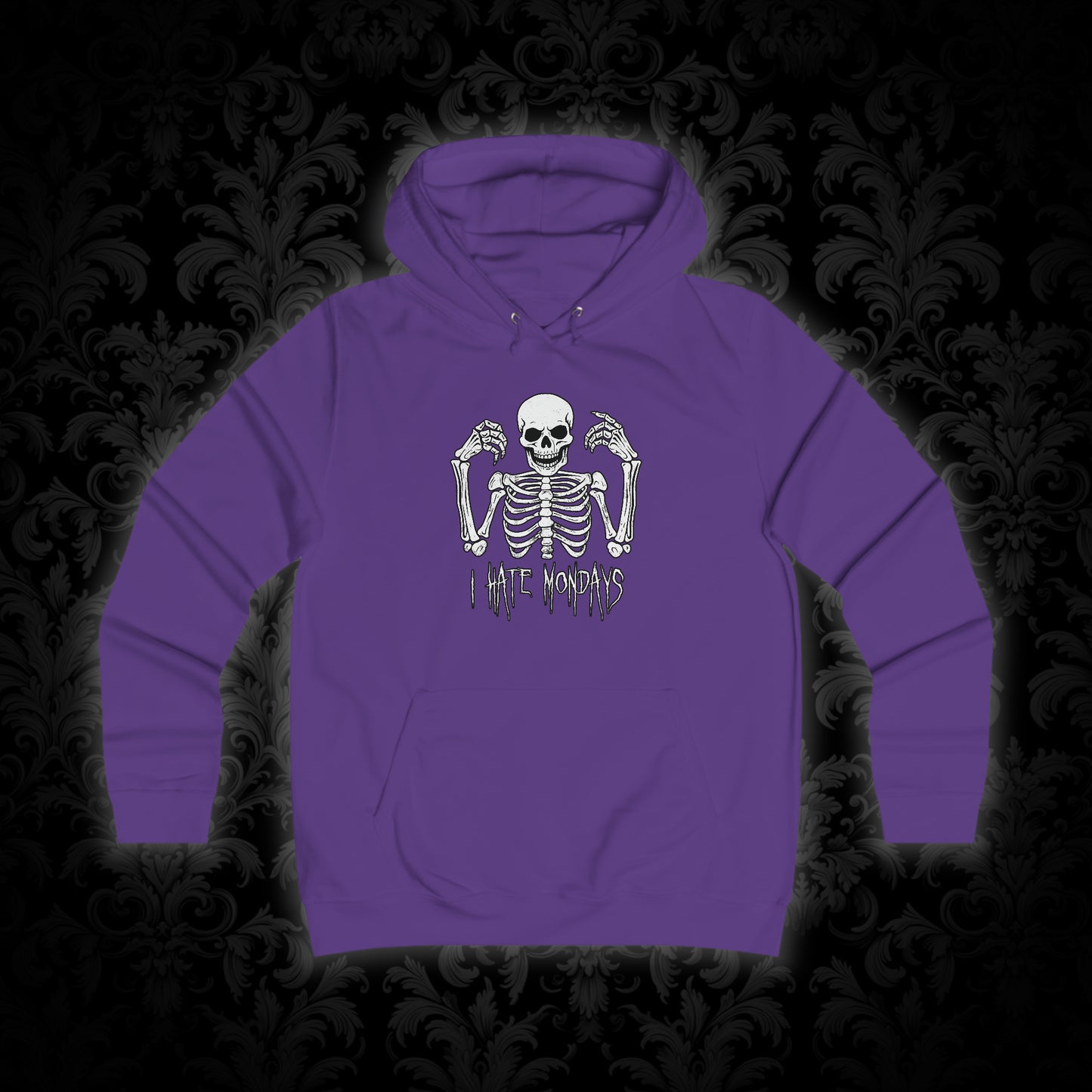 Girlie Hoodie Skelly hates Mondays - Frogos Design