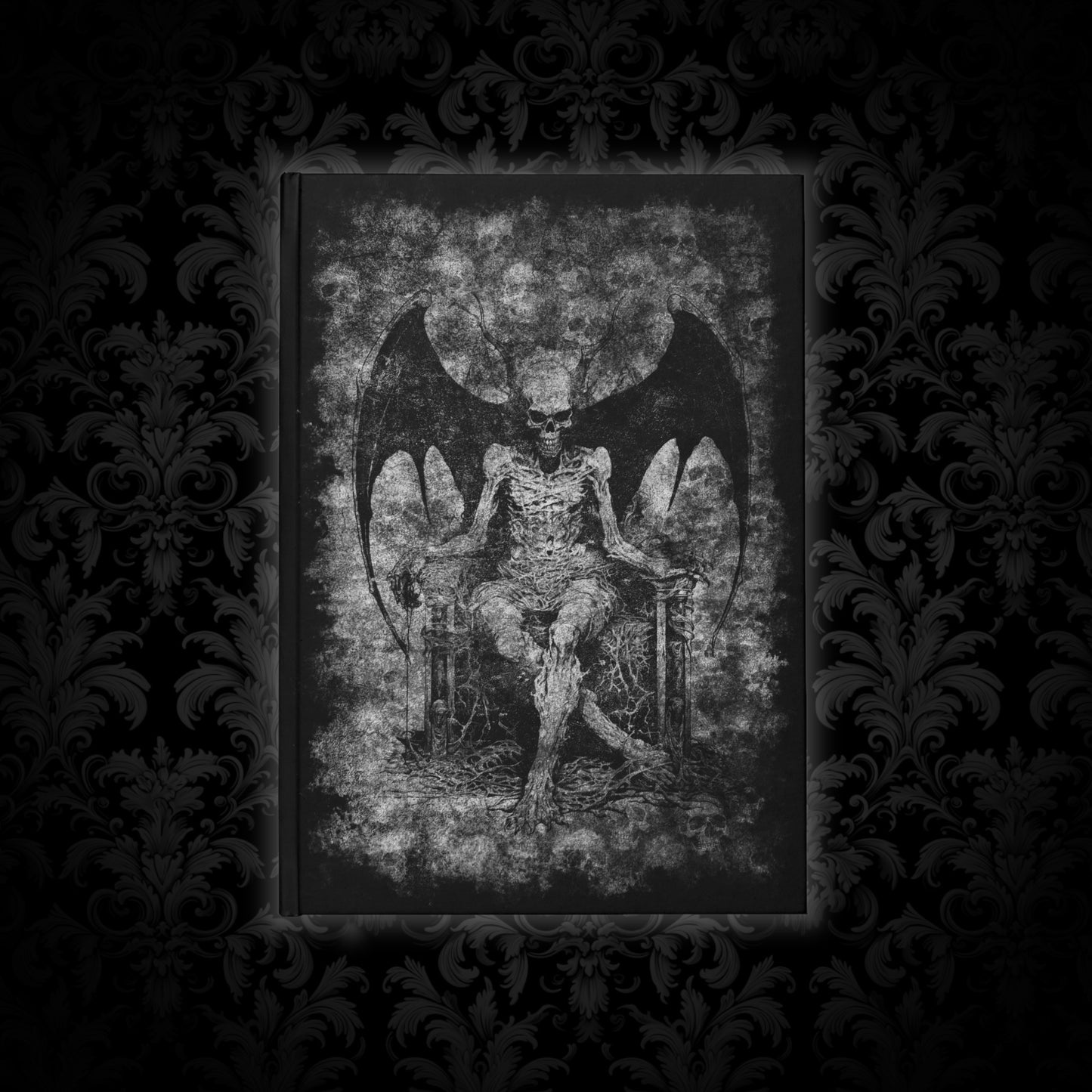 Hardcover Journal A5 Devil on his Throne in Grey - Frogos Design