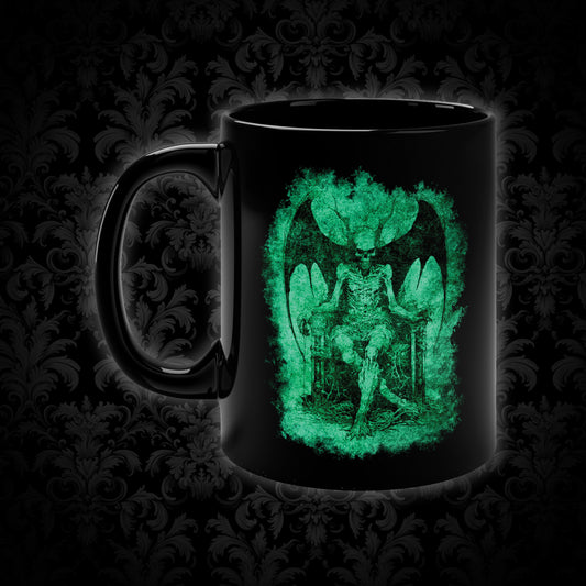 Mug Devil on his Throne in Hell in Green - Frogos Design