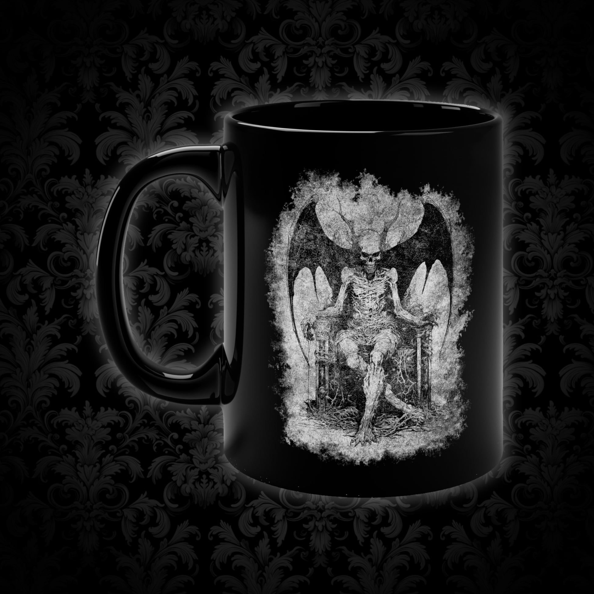 Mug Devil on his Throne in Hell in Grey - Frogos Design