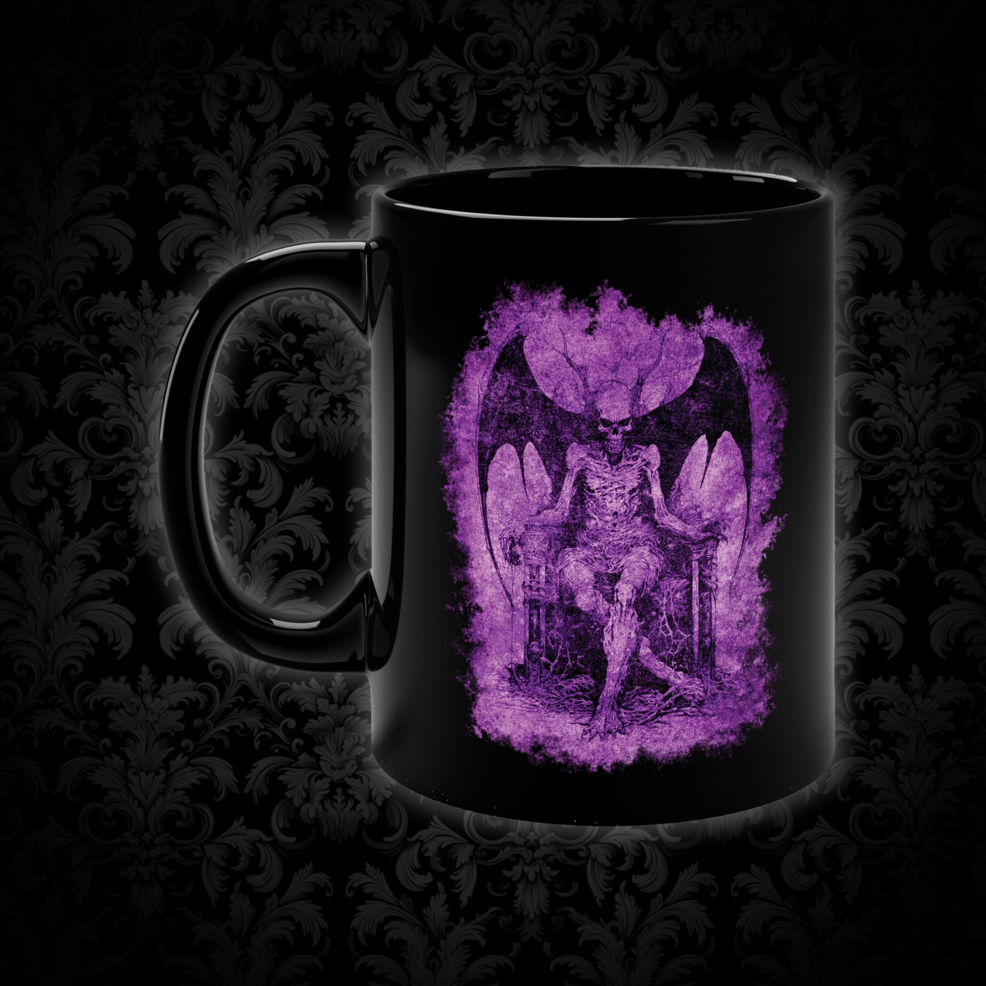 Mug Devil on his Throne in Hell in Purple - Frogos Design