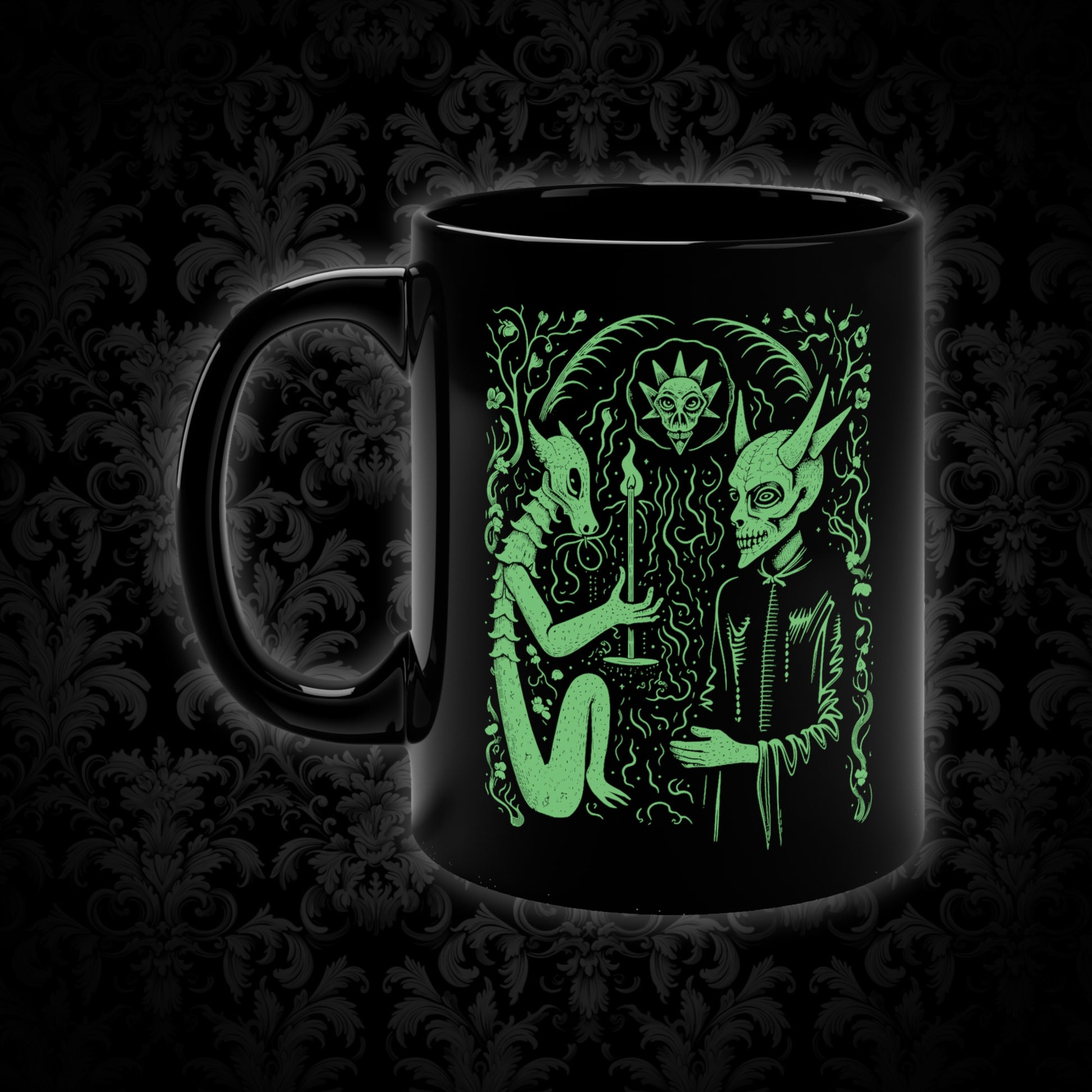 Mug Devil Pact with the Devil in Green - Frogos Design