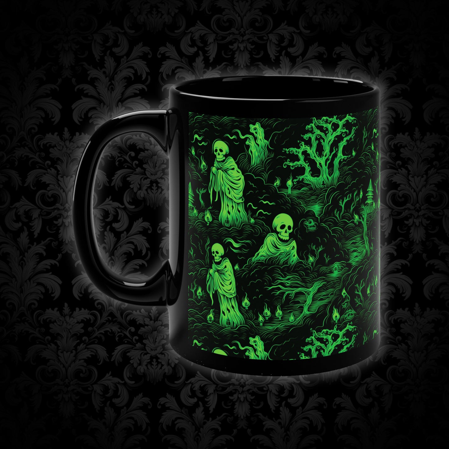 Mug Spooky Green Ghosts - Frogos Design