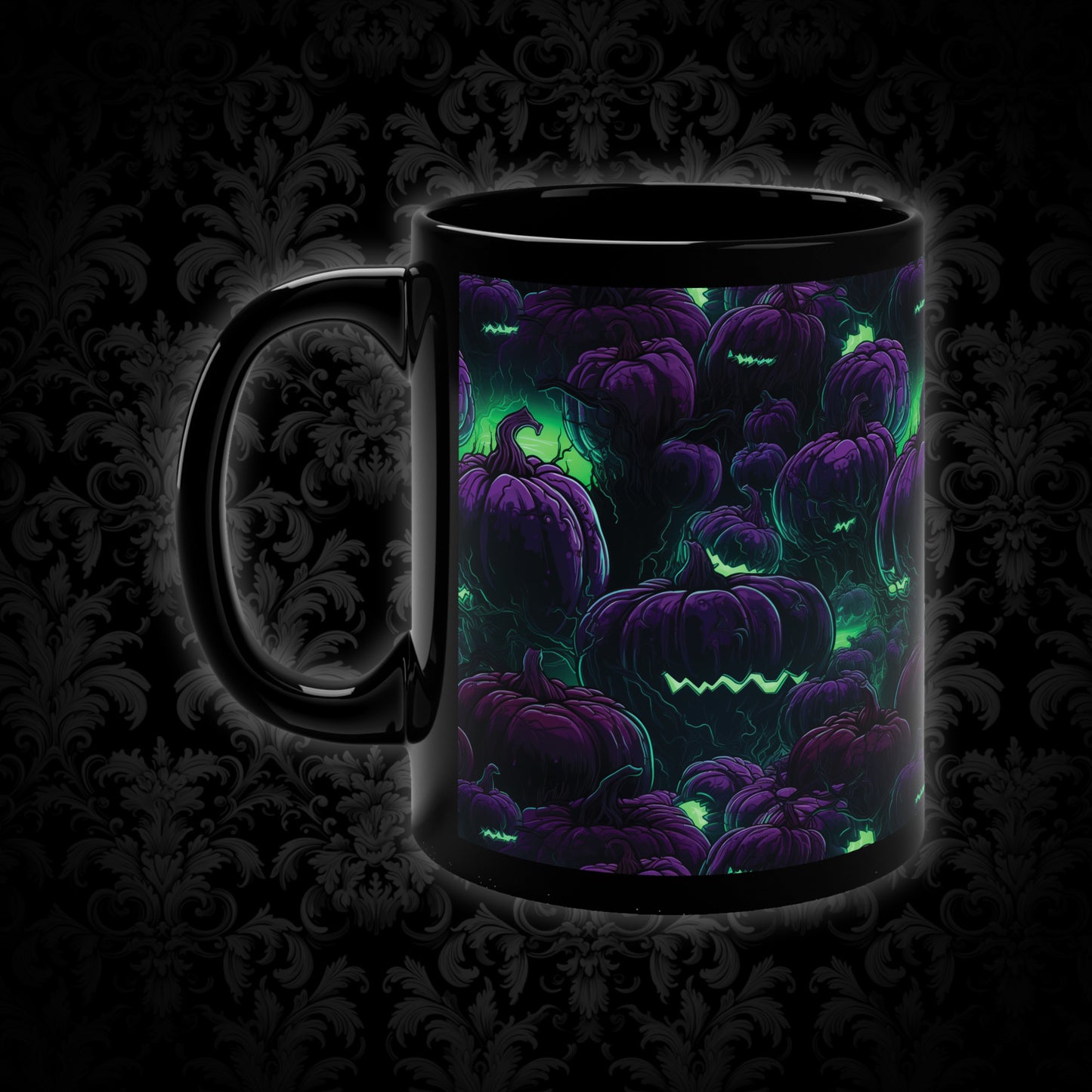 Mug Spooky Purple Halloween Pumpkins - Frogos Design