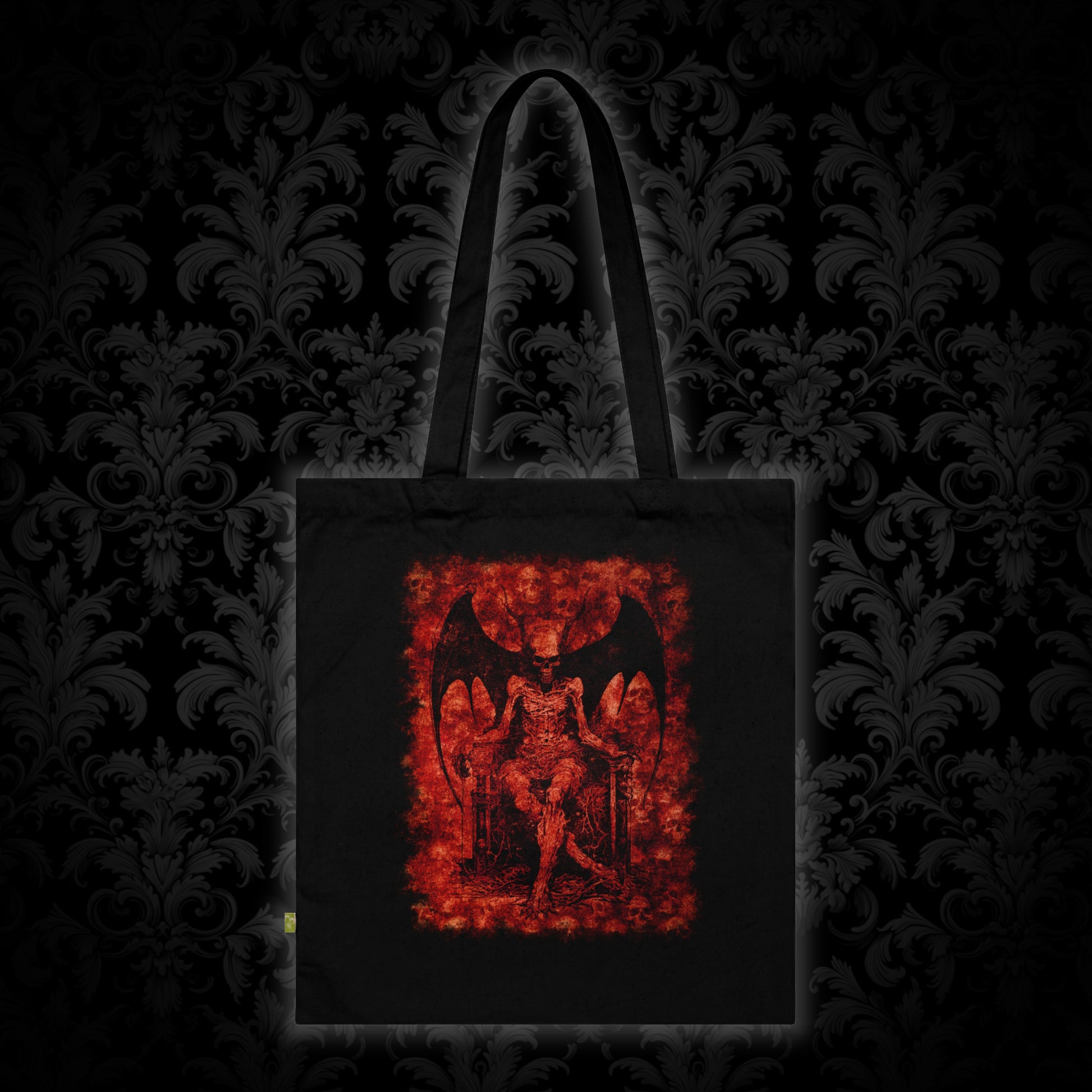 Tote Bag Devil on his Throne in Red - Frogos Design