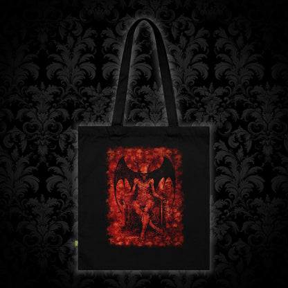 Tote Bag Devil on his Throne in Red - Frogos Design