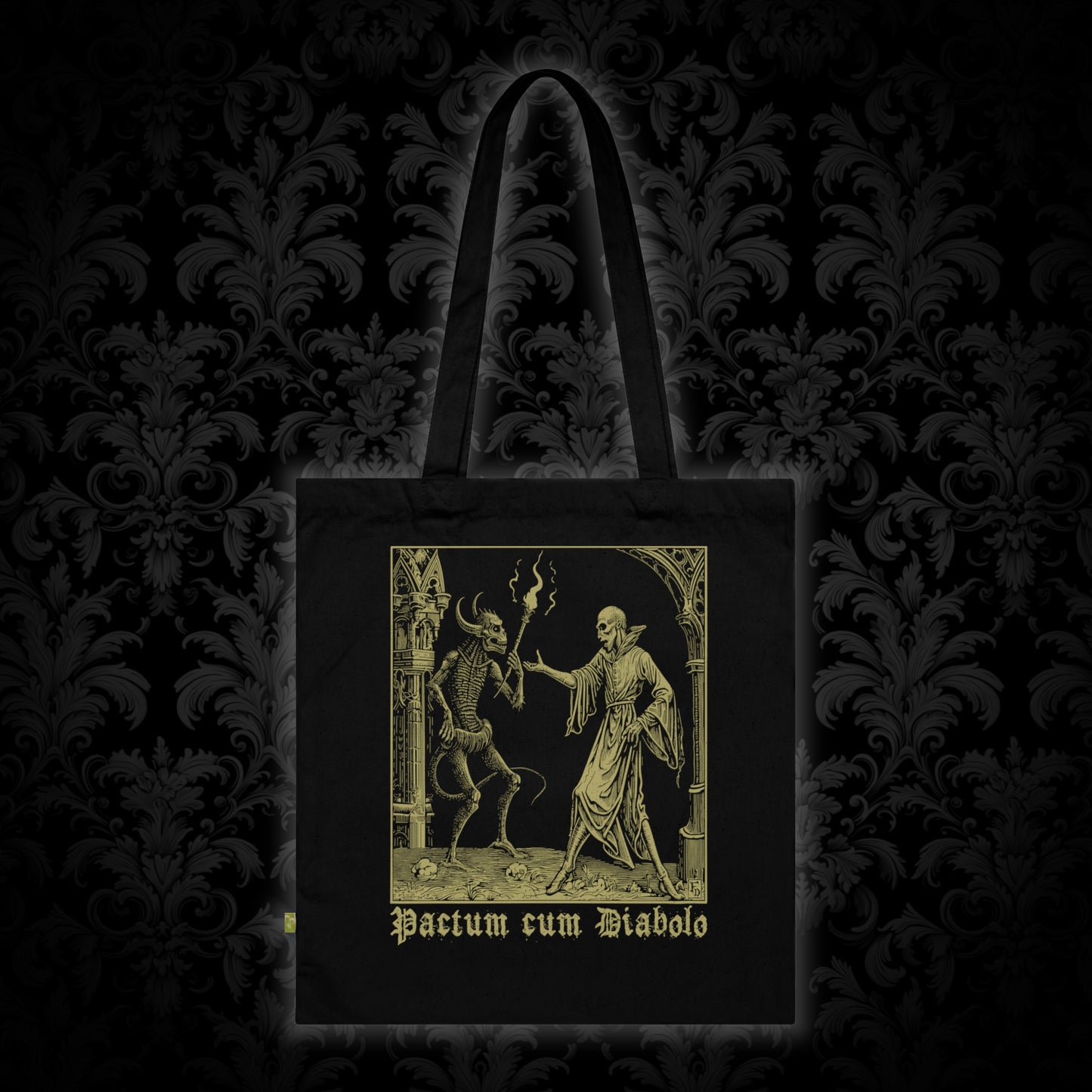 Tote Bag Pactum cum Diabolo in Beige - Frogos Design