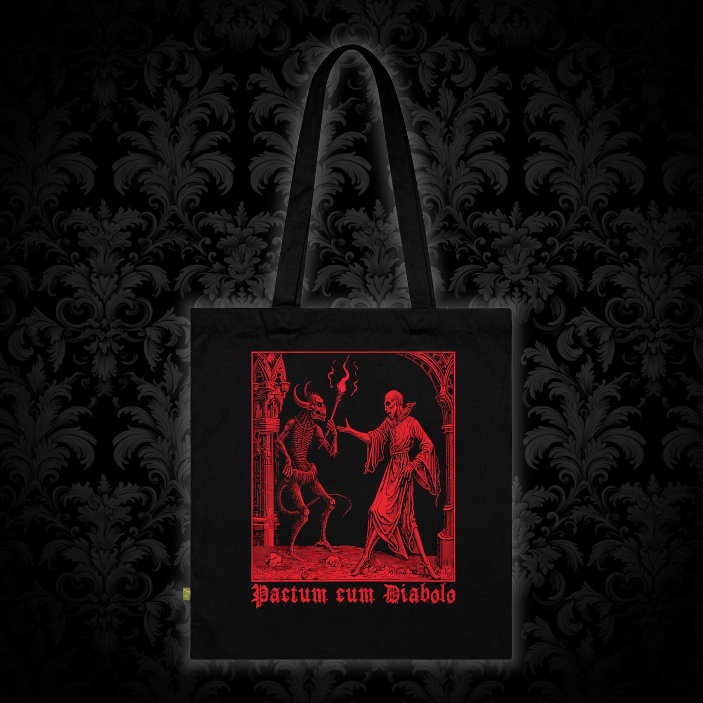 Tote Bag Pactum cum Diabolo in Red - Frogos Design