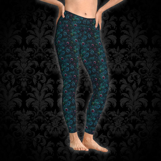 Women`s Leggings Blue Bacteria - Frogos Design