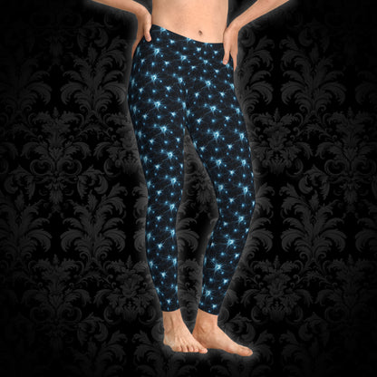 Women`s Leggings Blue Neurons - Frogos Design