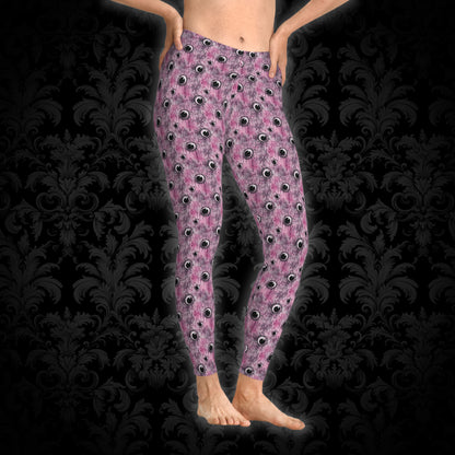 Women`s Leggings Creepy Pinky Eyes - Frogos Design