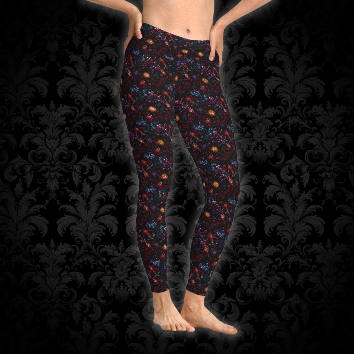 Women`s Leggings Dark Colors Bacteria - Frogos Design