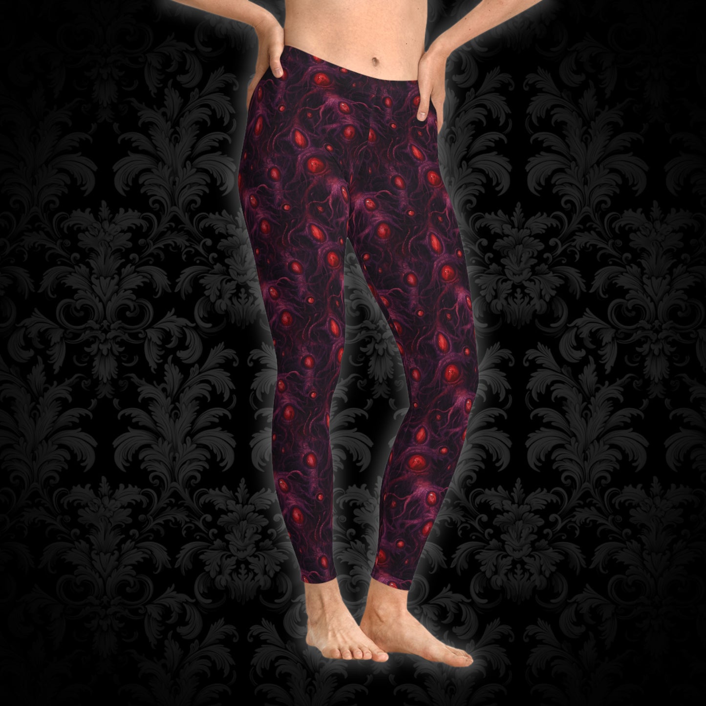 Women`s Leggings Horror Eyes of Purple Void - Frogos Design