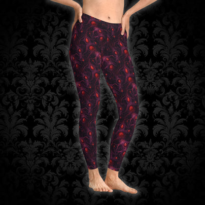 Women`s Leggings Horror Eyes of Purple Void - Frogos Design